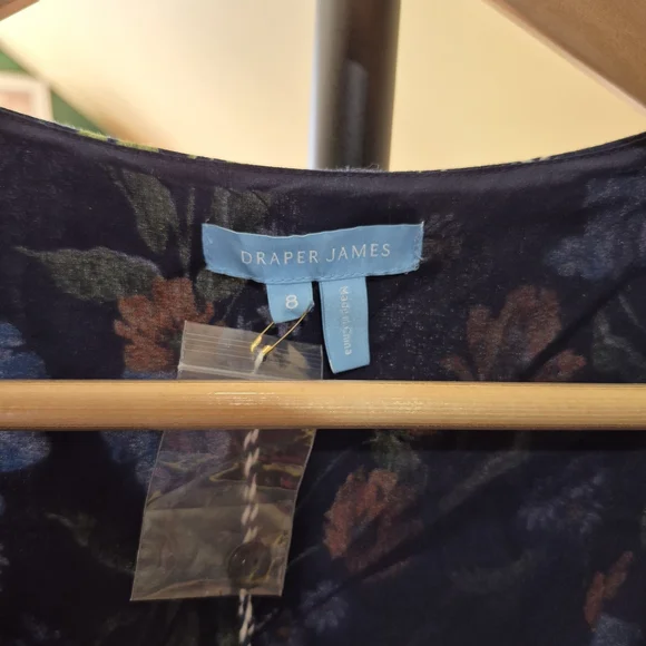 Draper James Floral Dress - Navy, Yellow, Light Blue - Picture 2 of 7